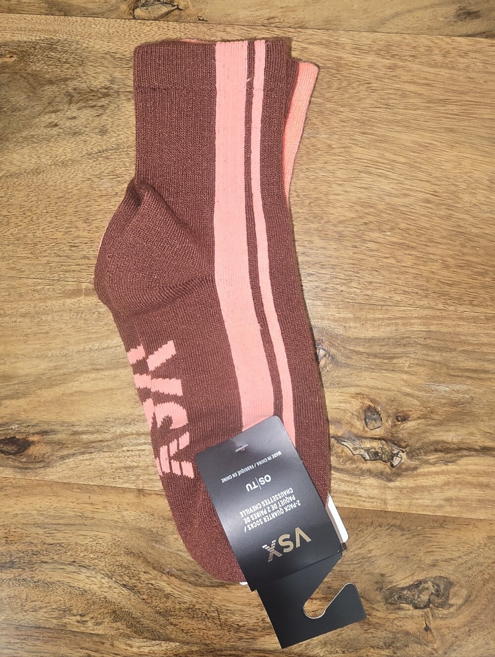 NWT Pink Victoria's Secret VSX 2 Pack Quarter Socks One Size